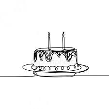 Birthday cake drawing royalty free vector image greeting card with big birthday cake contour drawing, vector how to draw birthday cake 18 How To Draw A Birthday Cake