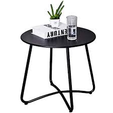 The tabletop is also removable, making it perfect as an impromptu cocktail tray. Patio Side Table Outdoor Small Round Metal Side Table Waterproof Portable Coffee Table End Table For Garden Porch Balcony Yard Black Buy Online In Botswana At Botswana Desertcart Com Productid 169169370