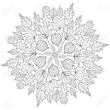 It looks lively and fun once colored attractively. Autumn Mandala With Autumn Leaves On White Background Coloring Royalty Free Cliparts Vectors And Stock Illustration Image 83487722