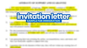 Sample Invitation Letter For Immigration Affidavit Of