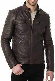 New Mens Lambskin 100 Leather Jacket Biker Brown Leather Jacket Lambskin Leather Jacket Men S Leather Jacket