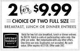 Corner Bakery Cafe Coupons Promo Codes 2020 In 2020 Corner Bakery Bakery Cafe Shopping Coupons