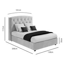 It's been made with a durable wooden frame, padded and then upholstered with dark grey velvet. Safina Wing Back Double Ottoman Bed In Silver Grey Velvet All 1 House