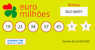 Receba os resultados por email! Chave Euromilhoes E Milhao Dia 25 09 2020