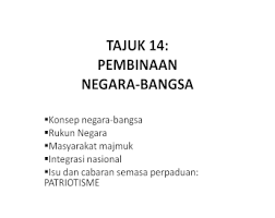 Terdapat segelintir masyarakat yang mengutamakan kepentingan peribadi daripada kepentingan nasional. Tajuk 14 Pembinaan Negara Bangsa Upm 14 Pdftajuk 14 Pembinaan Negara Bangsa Konsep Negara Bangsa Rukun Negara Masyarakat Majmuk Integrasi Nasional Isu Dan Cabaran Semasa Perpaduan Pdf Document