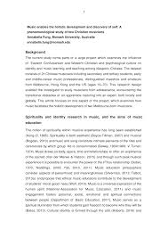 Pdf Music Enables The Holistic Development And Discovery Of Self A Phenomenological Study Of Two Christian Musicians