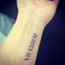This tattoo is done by drawing roman numbers on the fingers. Roman Numeral Tattoo Font Tattoo Image Collection