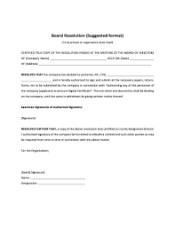 Here is a template of the board resolution for closure of the branch office of the company. 50 Printable Board Resolution Sample Forms And Templates Fillable Samples In Pdf Word To Download Pdffiller