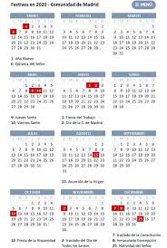 A mãe diz que o. Calendario Laboral De La Comunidad De Madrid En 2020