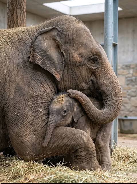 Baby elephant finds safety with caretaker after losing mother