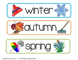 primary school seasons chart for classroom