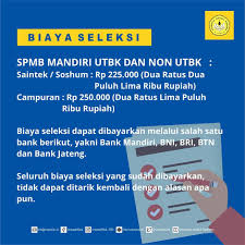 Berikut adalah daftar biaya pendidikan mahasiswa baru program sarjana jalur seleksi mandiri ub tahun 2020 berdasarkan peraturan rektor nomor 41 tahun 2020 serta pengumuman nomor 5461/un10/tu/2020 dan nomor 5744/un10/tu/2020 tentang penerimaan seleksi mandiri ub tahun 2020. Biaya Unsoed Masnurul