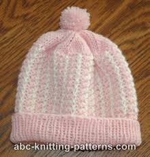 The second method is knitting crossed loops that adorn the great winter sweaters and hats for children. Abc Knitting Patterns Two Color Baby Hat
