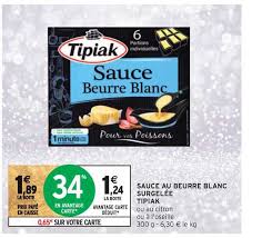 Offre Sauce Au Beurre Blanc Surgelee Tipiak Chez Intermarche Hyper