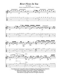 (open and click save to download a copy). River Flows In You Easy Fingerstyle Guitar Arrangement With Tab Sheet Music Pdf Download Sheetmusicdbs Com