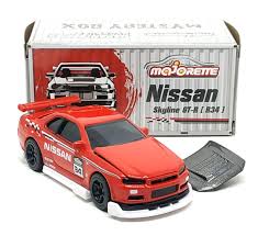 Majorette Nissan GT-R R34 Japan Series Exclusive Red Racing 1:59 3 with set
