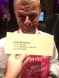 Rainer Becker from #ZUMA got dietaries: 1x no shellfish, no raw fish!  #WCD2017