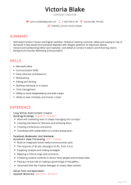 Along with free creative resume templates 2021, this article takes you through the amazing creative resume templates, with complete samples and examples, so you have what the recruiters are looking for. Content Creator Resume Example Resume Sample 2020 Resumekraft
