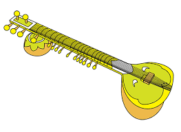 Indian traditional music 2d web banner, poster. The Sitar Milapfest