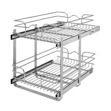 Place the drawer with slides into the kitchen cabinet to be sure it is the correct size. Rev A Shelf Two Tier Kitchen Storage Basket Pull Out Pantry Reviews Wayfair