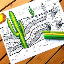 Coloring in a cactus page can be done at home as both an entertaining and educational activity. Cactus Coloring Page For Adults Free Printable Moms And Crafters
