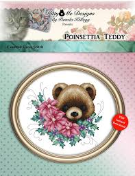 • now you can see your.pdf pattern on the screen in your browser, download it, or have it emailed to you. Poinsettia Teddy Christmas Cross Stitch Pattern Instant Etsy