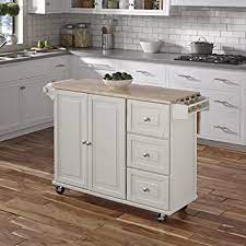 Stainless steel top is a perfect food prep surface, easy to. Amazon Com Home Styles Liberty Kitchen Cart With Wood Top White Kitchen Islands Carts