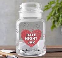 Date Night Personalized Glass Storage Jar