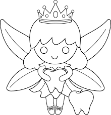 Dltk's dental health activities lost tooth pillow. Cute Colorable Tooth Fairy Free Clip Art Fairy Coloring Book Fairy Coloring Pages Fairy Coloring