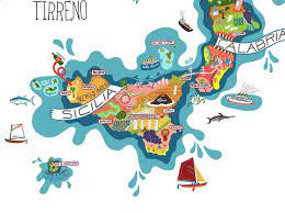 Map Of Italian Wines Mappe Illustrate Sicilia Illustration