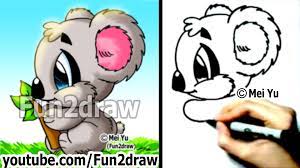 From the cute characters you learn to draw from this fun app for kids and teens, you can go create, make, draw, and design your own anime, manga, chibi and kawaii cartoon characters, cute animals, pets, and other fun drawings and cute art! How To Draw Cartoon Animals How To Draw A Koala Drawing Step By Step Learn To Draw Fun2draw Youtube