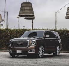 Beautiful Brown Yukon Denali 24 Chrome Custom Wheels Chevy Vehicles Luxury Cars Audi Hummer Cars