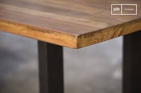 Table pliante en teck et rallonges arc. Table Peterstivy Industrial Style Pib
