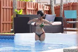 Brittney White fucks the guy who was spying on her by the pool