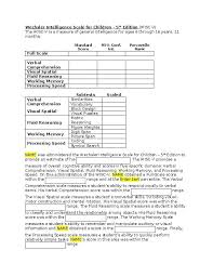 Image result for Wechsler Intelligence Scale