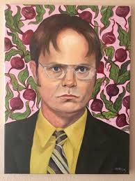 Beets Are Nigh... Dwight Schrute, the Office, Rainn Wilson, Dunder Mifflin,  Portrait Painting, Fine Art