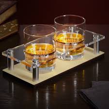 Wooden cigar ashtray wood solid cigar ashtray whiskey glass tray and cigar holder, cigar slot/ tray, cigar whiskey accessory set, great gift for men,great decor for home, office or bar 4.8 out of 5 stars 182 Oakmont Whiskey Tray Personalized Glasses 3 Pc Set