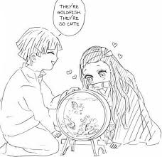 Download and print free kamado nezuko coloring pages. Always Dreaming Nezuko Likes Goldfish