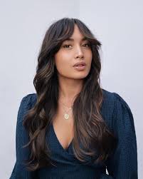 Curtain bangs with ombre hairstyle with red gradations. 21 Best Curtain Bangs For Every Face Shape And Hair Type 2021 Trend
