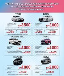 Find and compare latest 2021 new car prices, reviews, ratings, images, and specs in malaysia, get official promo & best offers near you, explore financing deals & test drive. Toyota March Promotion Offers Up To Rm15 000 Savings News And Reviews On Malaysian Cars Motorcycles And Automotive Lifestyle