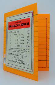 25 or 50 or 100 or 200. 1950 60s Vintage Trafalgar Square Monopoly Card With Money Monopoly Cards Cards Creative Notebooks