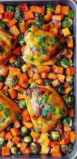 Sheet Pan Maple Dijon Chicken With Roasted Butternut Squash And B Chicken And Butternut Squash Acorn Squash And Chicken Recipe Butternut Squash Recipes Roasted
