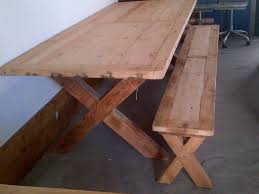 Rustic X Legs Table Recycled Oregon Pine Reclaimed Custom Made Furniture Pine Table Rustic Dining Table