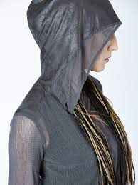 Leather from bahrain mail : F2 8w Post Apocalyptic Hoodie Gray Leather Cuffs Thumbholes Sleeves