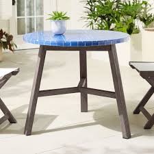 Marble mosaic tile sheets tiles. Mosaic Tiled Outdoor Bistro Table Landscape Blue