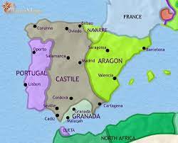 Portugal to spain by trains. Map Of Spain And Portugal At 1453ad Timemaps