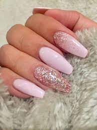 This first nail is perfect for prom or date night. Fine Nail Designs Shortacrylicnails Pink Glitter Nails Coffin Shape Nails Squoval Nails
