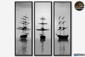 لوحات سفن ابيض و اسود سفير ارت للديكور seascape wall art wall art sets art set