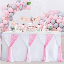 Buy Pink Tulle Table Skirts 6ft Baby Shower Tablecloth For Girl Gender Reveal Tulle Table Cloth Cover Tutu Table Skirt For Birthday Party Cake Dessert Banquet Table Decorations Online In Usa B07q56k5zp