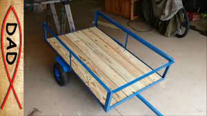 Building the frame of the wagon. Diy Lawn Mower Trailer Garden Cart Youtube